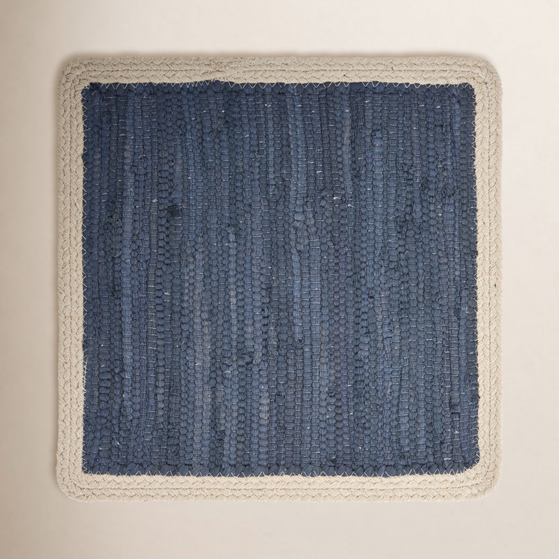 Ensemble de napperons en coton 2 pièces Kaide, Bleu