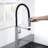 Single Handle Pull Down Sprayer Kitchen Faucet with 360° Spout Swivel in Brushed Nickel