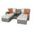 Salena Beige Fabric & Gray Wicker Patio Sofa W/2 Pillows & 2 Ottomans
