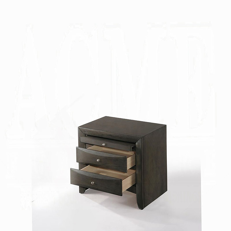 Table de chevet avec deux tiroirs de rangement et un plateau coulissant, méticuleusement conçue pour la chambre à coucher, offrant un grand rangement et un design contemporain