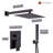 Calder 2 Functions Wall Mounted Square Complete Shower System with Rough-in Valve-66097075