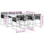  Garden Dining Set Black, Cream White