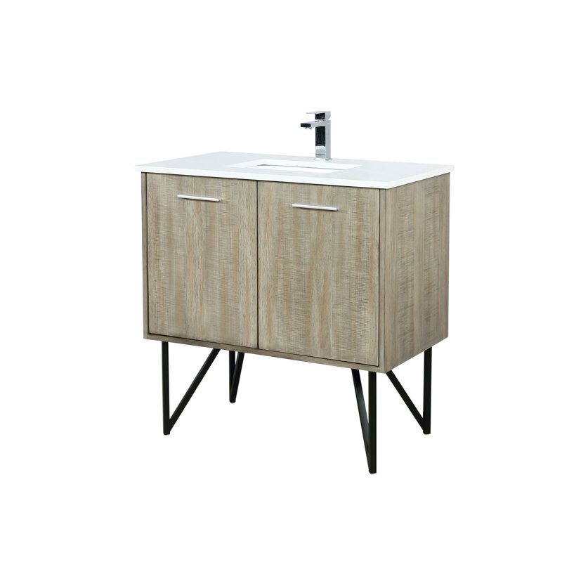 Lancy 36 in W x 20 in D  Single Bath Vanity and Faucet Set, White Cultured Marble