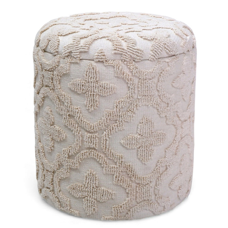 Modern Fabric Round Storage Ottoman