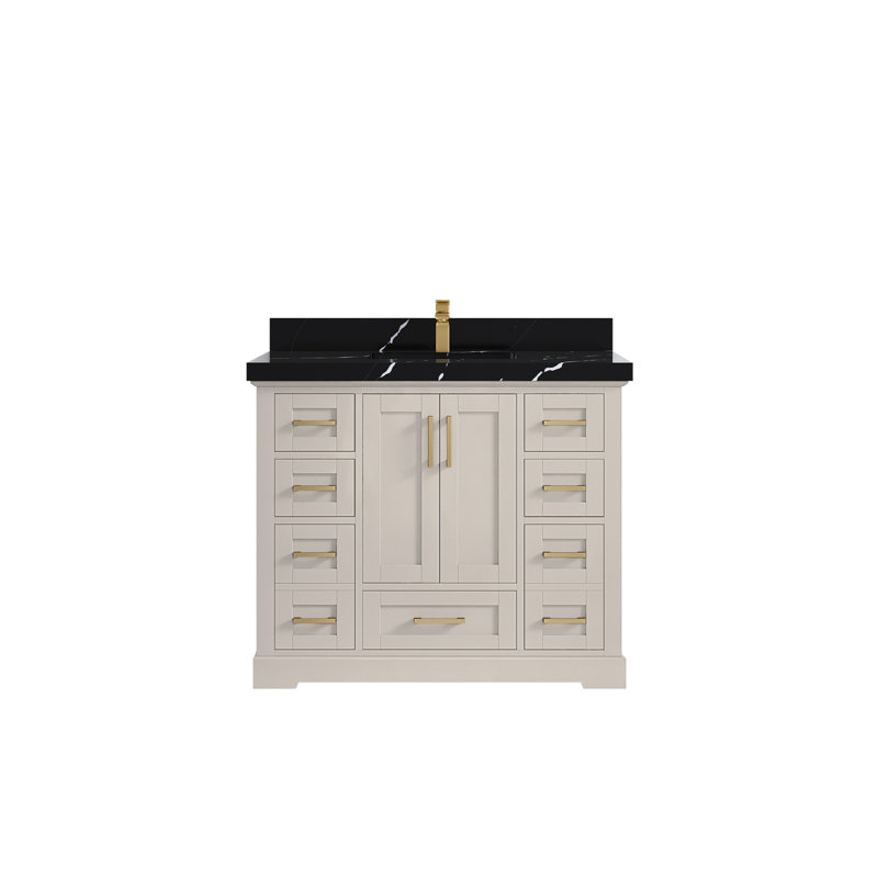 Boston 42 po X P 22 po De salle de bain Quartz noir Calacatta