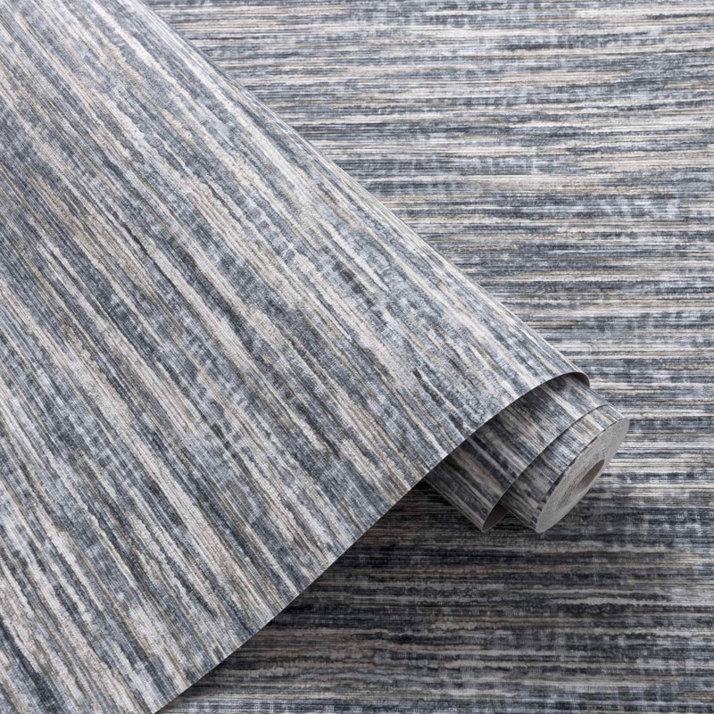 Vivido 10.05m x 52cm Matte Wallpaper Roll, Charcoal/Linen