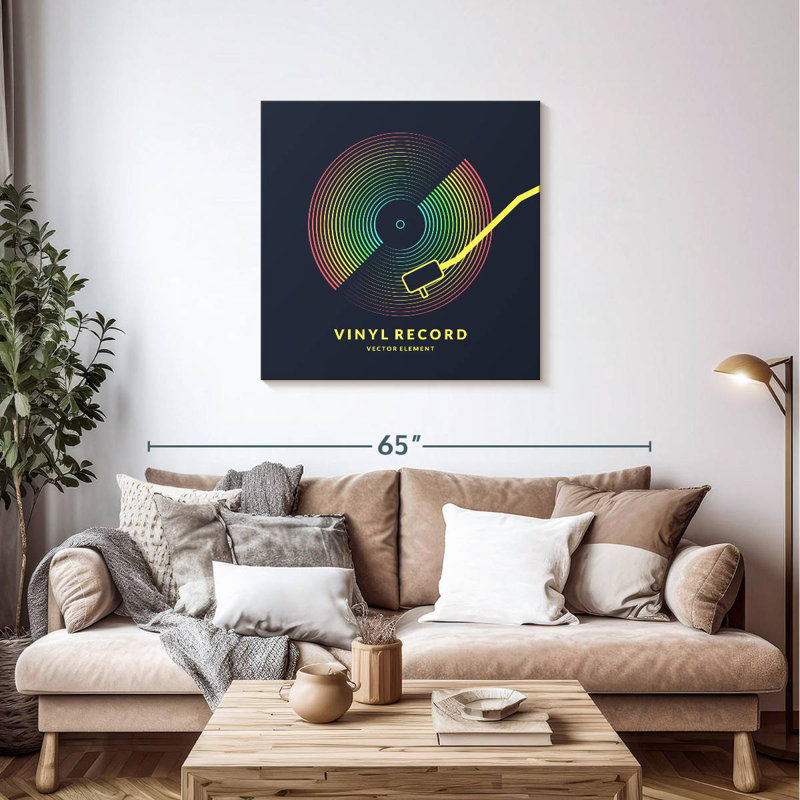 Abarca Rainbow Vinyl Record, 36" H x 36" W