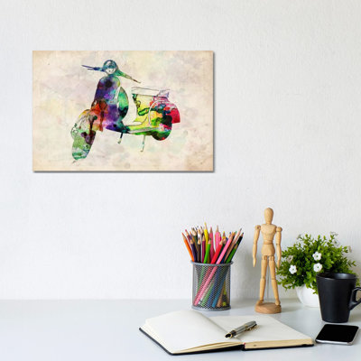 Scooter Vespa (Urban) by Michael Tompsett - Wrapped Canvas Painting