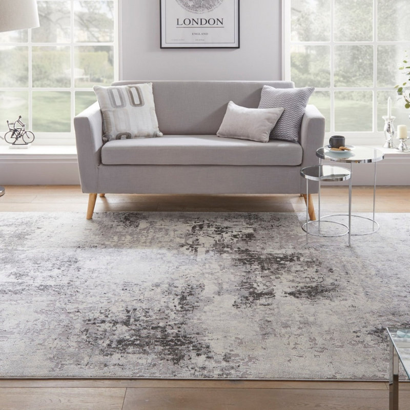 Modern Rug, Anti Shed Abstract Rug For Bedroom, & Living Room, Modern Rug For Dining Room, Grey Rug, Rectangle 275 x 380 cm