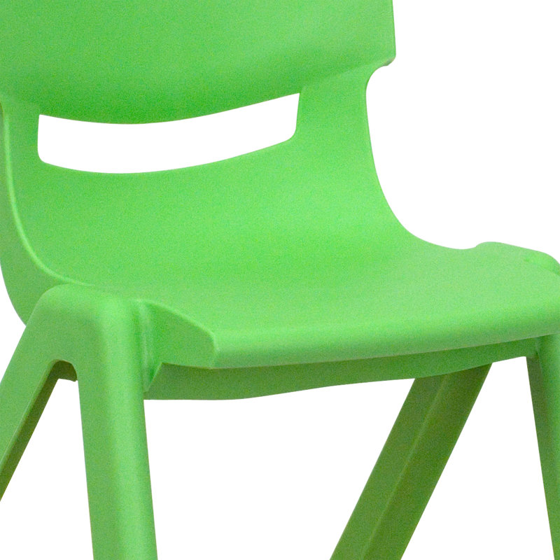 Chaise d'école empilable en plastique avec siège H 13,25 po Demitrius, Rouge, 13.25", 5