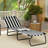 Folding Chaise Lounge Pool Chairs, Outdoor Sun Tanning Chairs with 5-Level Reclining Back, Steel Frame for Beach, Yard, Patio, Black and White-670141523