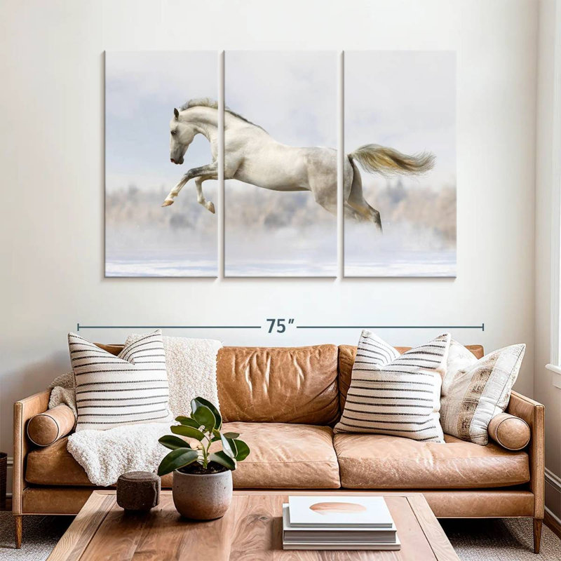 Brampt Jumping White Stallion, 42" H x 65" W