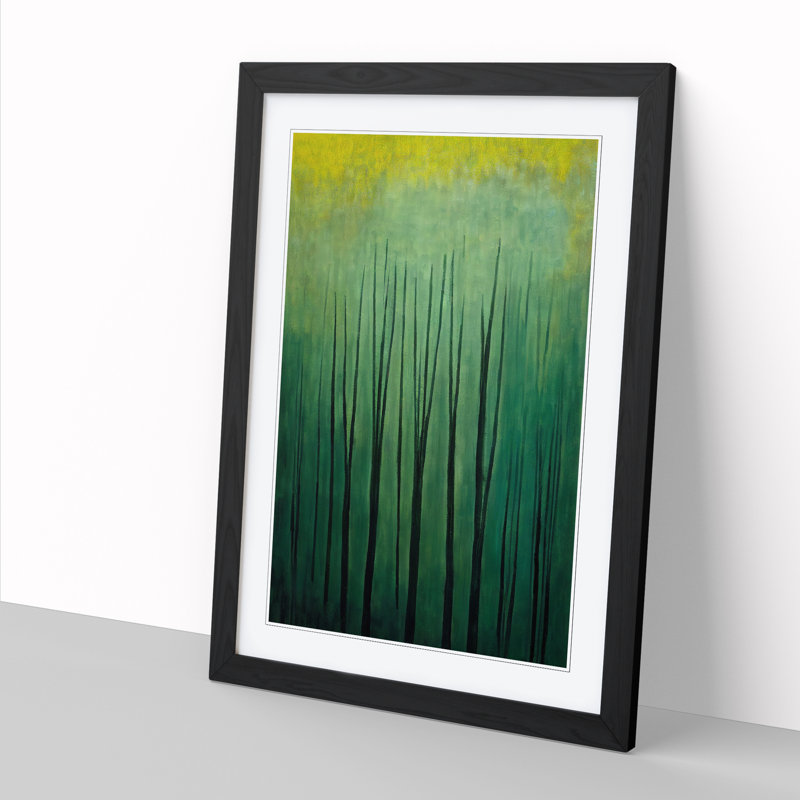 Meaux Japanese Forest Abstract - Picture Frame Print, 64cm H x 46cm W x 2cm D, Black