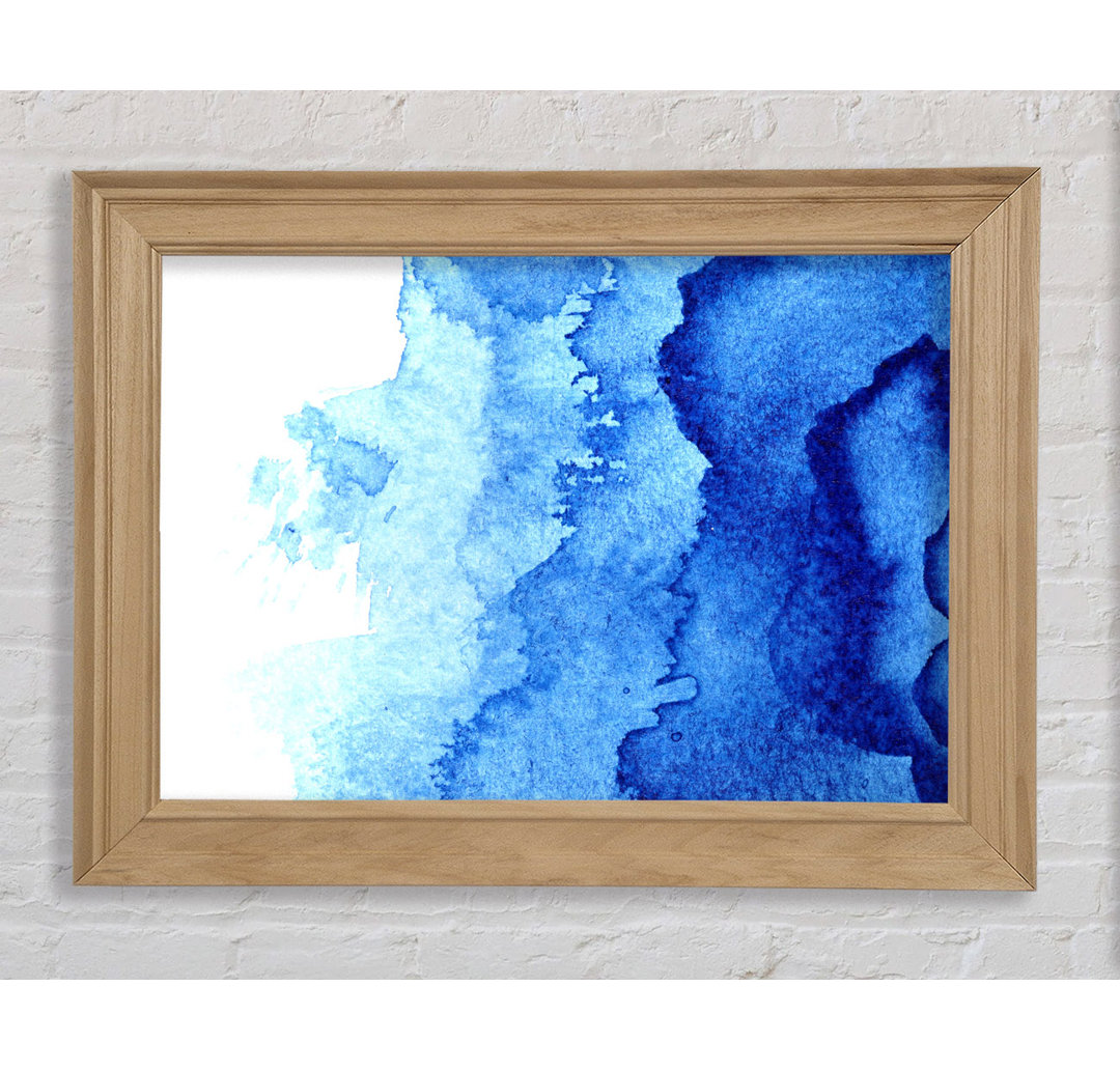 Aquarell Blues To White - Einzelner Bilderrahmen Kunstdrucke