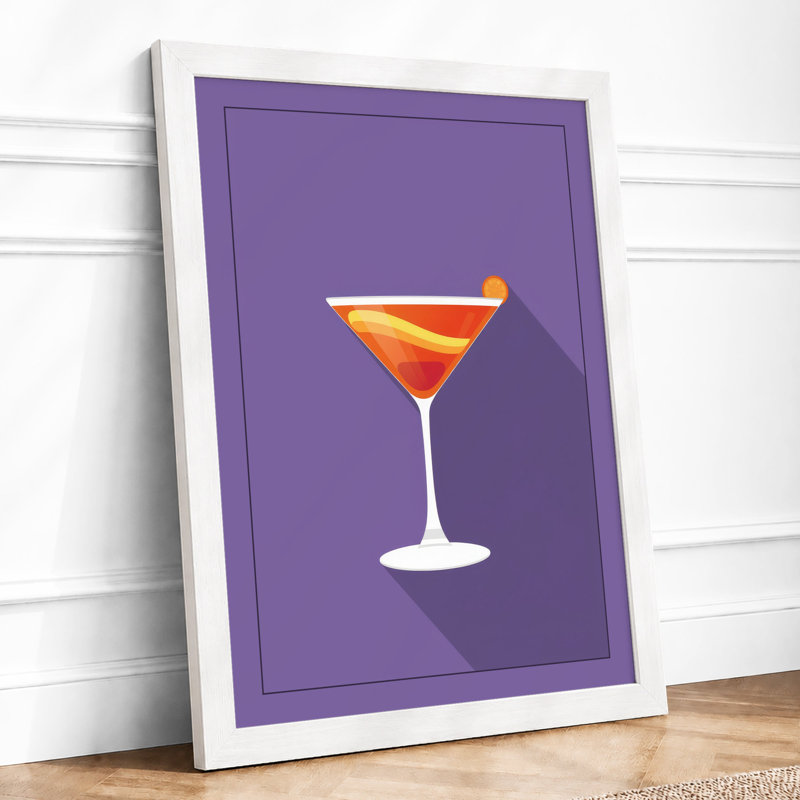 Cocktail Hour Modern - Framed Print, A4 - 29.7 x 21.0 cm, White