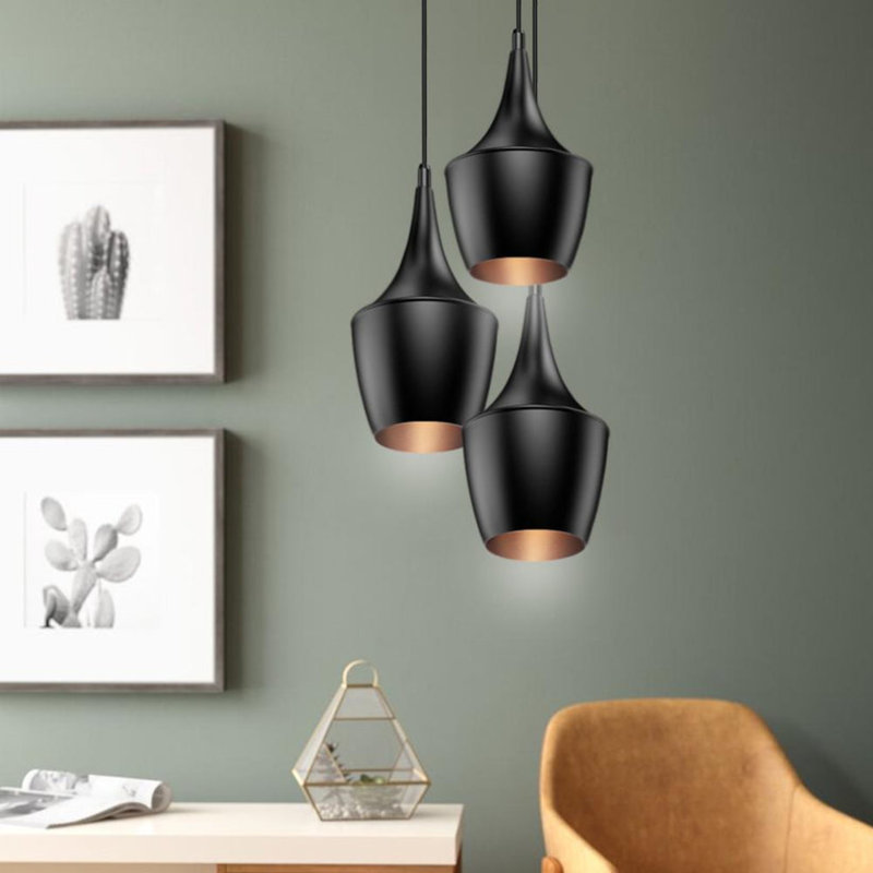 Luminaire suspendu noir mat 1 lumière