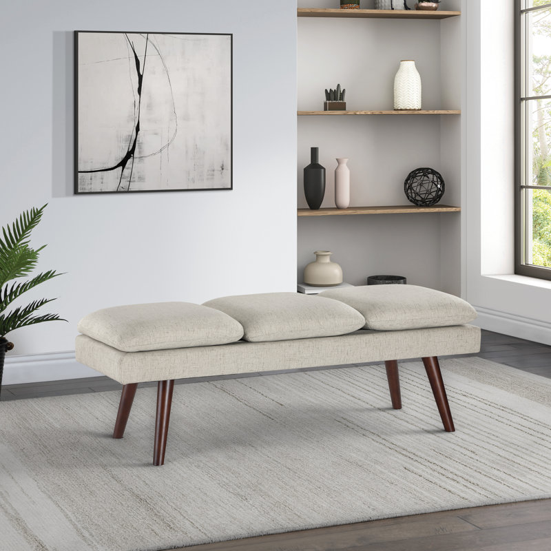 Banc Mid-Century Raynika, Beige