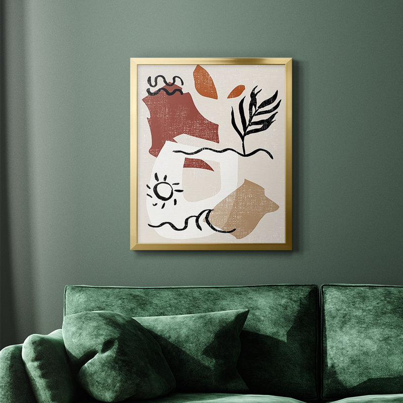 Toile encadrée de qualité supérieure Soft Palms IV - prête à être accrochée, Or, H 20 po x l 16 po