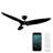 60 Morpheus 3 - Blade Ceiling Fan with LED Light Kit and Wall Control Included, Works With Alexa and iOS or Android App