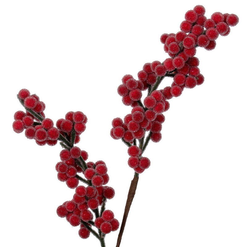 24" Artificial Red Ice Berry Wreath
