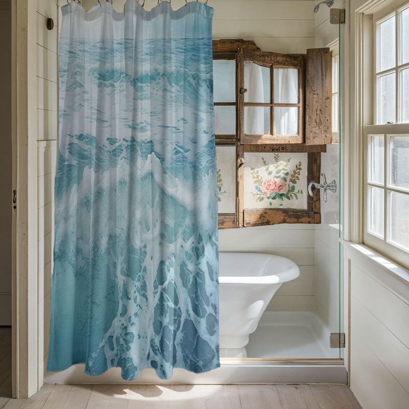 Roussel Abstract Shower Curtain, 74"H x 71"W