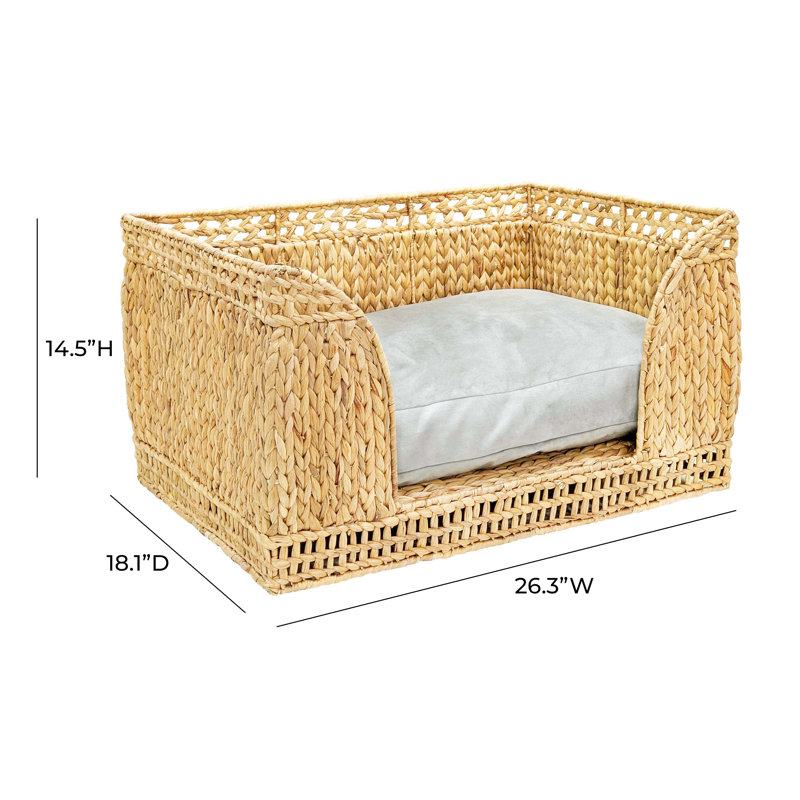 Lit pour petit animal en rotin naturel