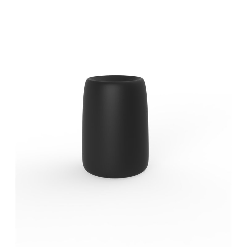 Organic Resin Pot Planter, 19.25" H x 13.75" W x 13.75" D, Black