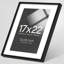 17X22 Picture Frame With Mat For 12X18 Photos, Solid Oak Wood Construction, Matte Black Finish, Tempered Glass, Includes Wall Hanging Kit