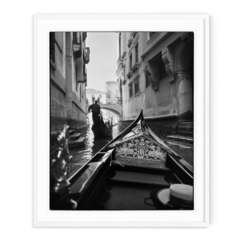 Gondola Crossing - Picture Frame Photograph on Paper , White Framed, 35.5" H x 29.5" W
