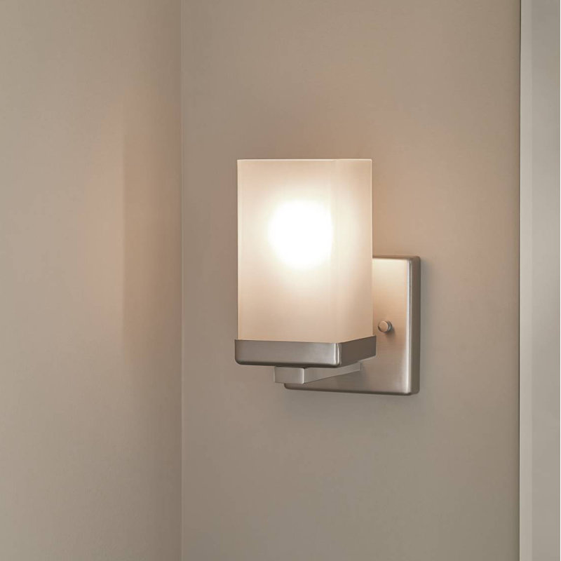 90 Degree 1-Light Bath Sconce, Brushed Nickel, 1