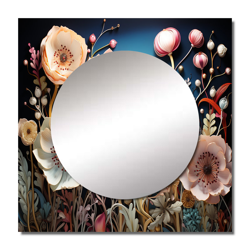 Miralee - Miroir carré abstrait pour botanique, 36 po x 36 po