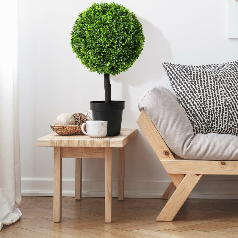 60 cm H Faux Boxwood Topiary Plant in Plastic Planter