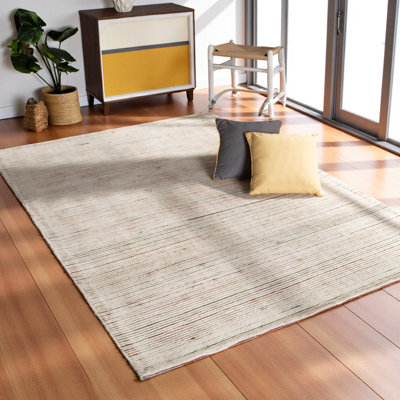 Resort Hand-Tufted Wool Blend Area Rug in Modern and Contemporary Design, 62.77" W X 90.31" L