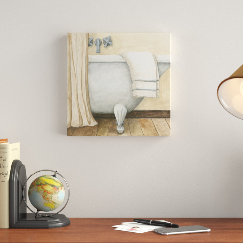 «Contemporary Bath I», peinture sur toile, H 12 po x l 12 po, Toile tendue