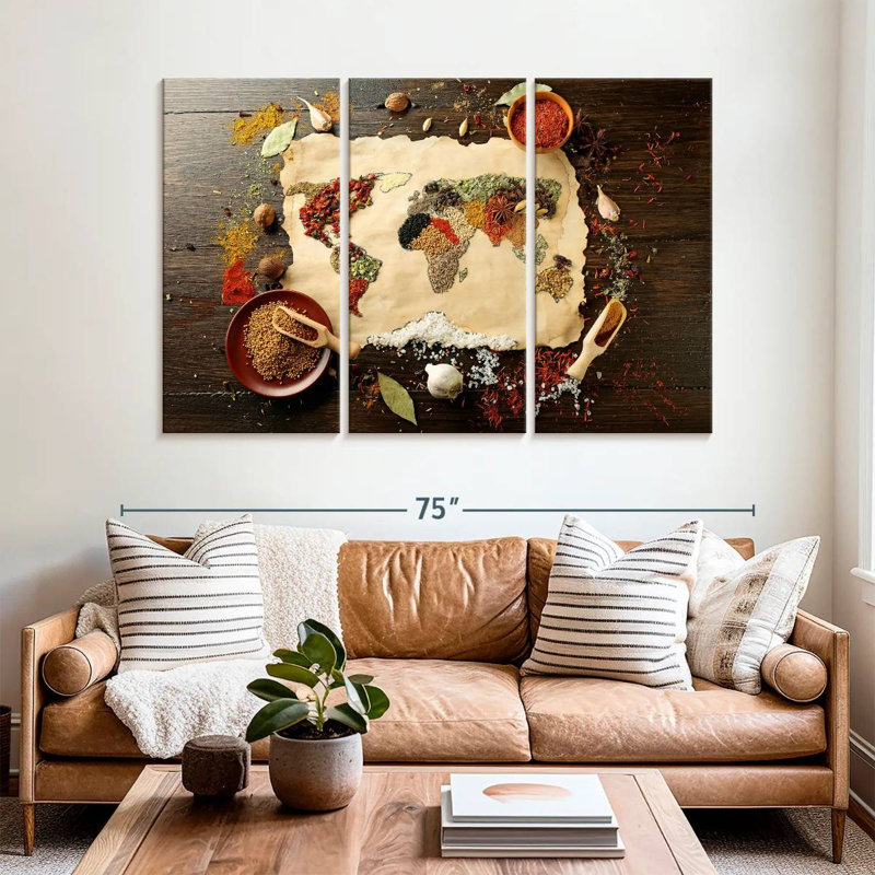 Yarlin Spices World Map, 42" H x 65" W