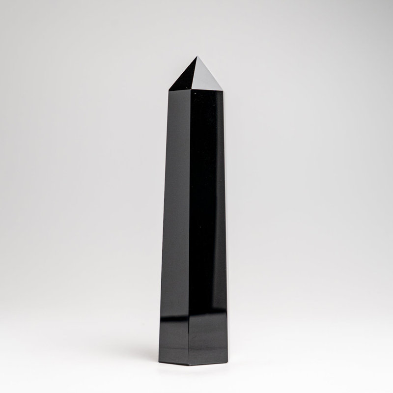 Genuine Polished Black Obsidian Point (1 Lb), 7" H x 1.75" W x 1.5" D