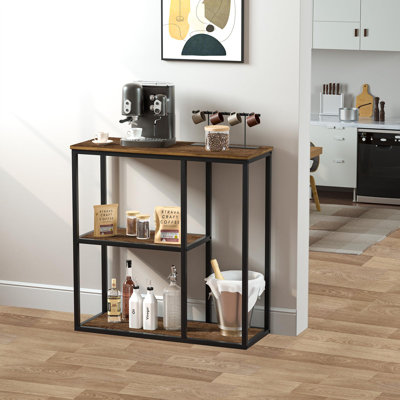 31.5 Inch Modern Narrow Console Table With 3-Tier Storage Shelves For Living Room, Hallway, Foyer