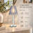 Lya 12" Crystal Glass Candle Lamp with Glass Shade, Decorative Tealight & Votive Holder, Blue-672414588