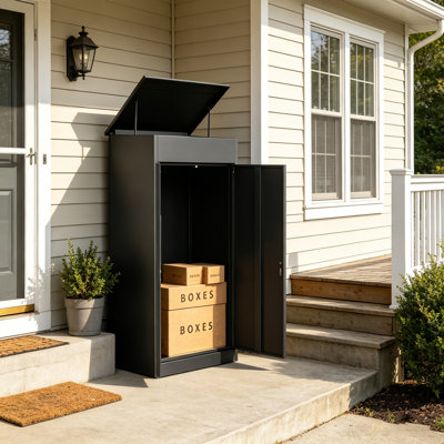 Large Metal Parcel Drop Box For Outside, Lockable Package Delivery Box, with number Lock anti-theft desigh