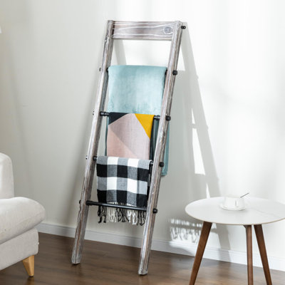 4 Tier Wood Blanket Ladder Towel Rack