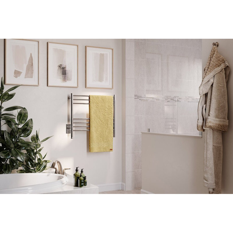 Natural Wall Mounted Towel Rack, Matte Black, 23" H x 20" L x 4.5" D