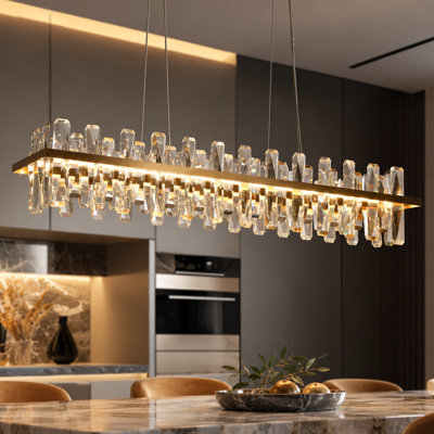 Lustre rectangulaire à 1 lumière pour îlot de cuisine Josse
