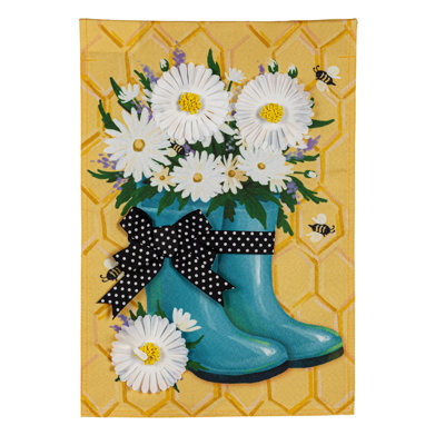 Amaryn Double Sided 18'' H x 12.5'' W Linen Garden Flag