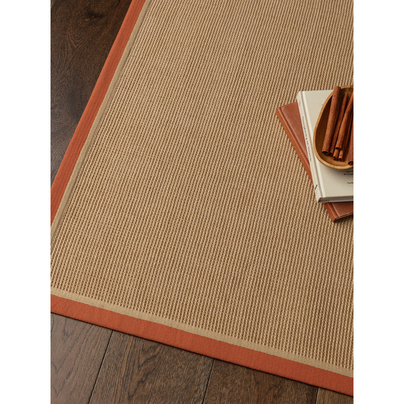Rondle Boucle Jute Area Rug, Rectangle 200 x 290 cm, Rust Linen 