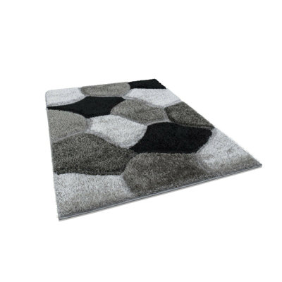 Holliman Geometric Shag Area Rug