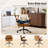Oil-Waxed Leather Swivel Chair With Flip-Up Armrests-974970027