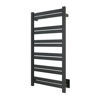 Chauffe-serviettes mural Grande 12, noir, câblé, 12 barres Grande