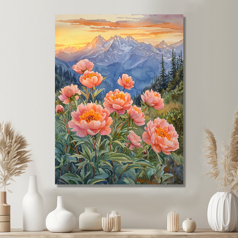 Bories - Art mural sur toile florale, H 20 po x l 12 po, Toile tendue, Ne s’applique pas