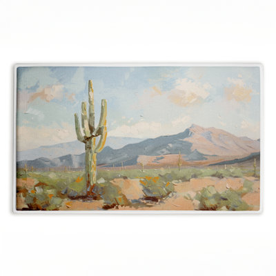 Cactus & Mountain View Printed Plush Bath Mat and Bath Rug, design by Nina Blue, 18"x30"