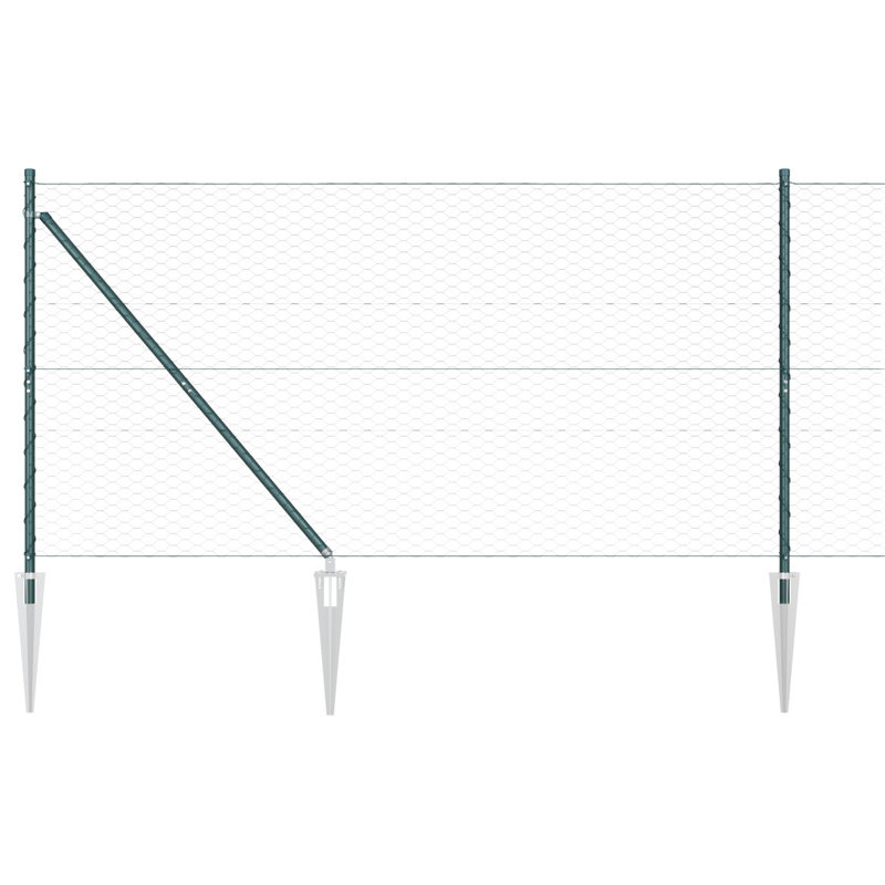 Hexagon Fence Steel, Green, 120cm H x 1000cm W